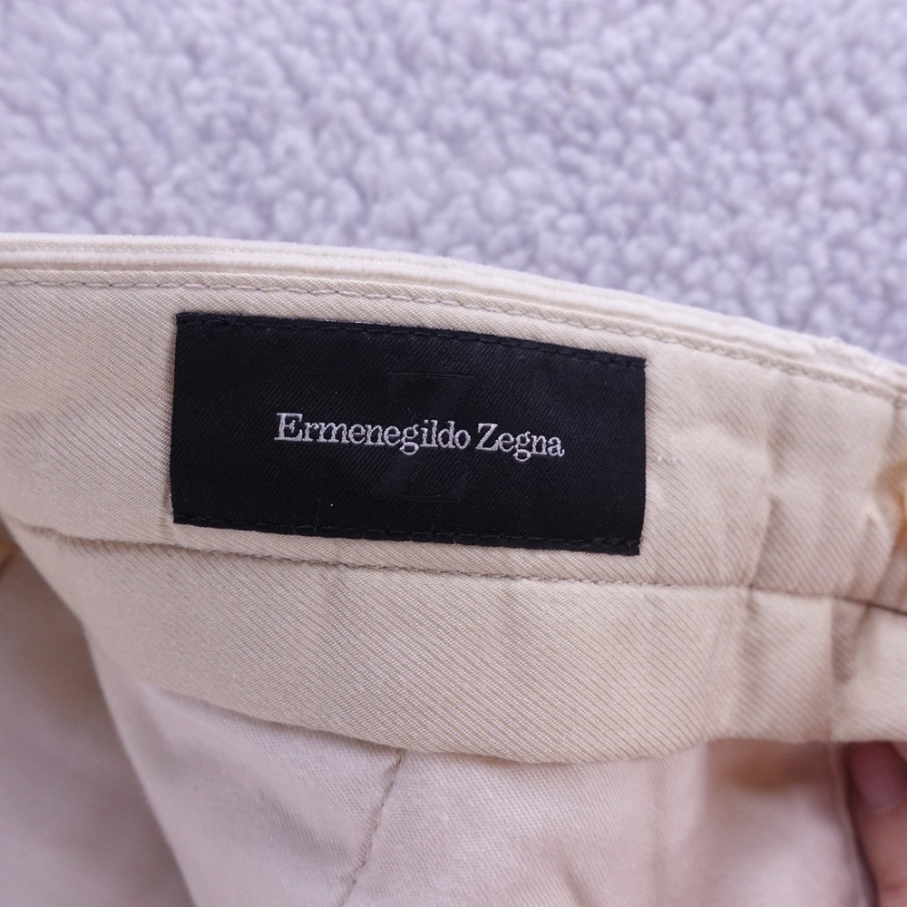 Ermenegildo‎ Zegna Mens 52 L 77DB12 Cream Fine Wale Corduroy Trousers - Picture 5 of 9